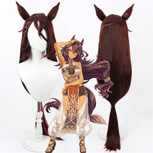 【In Stock】Game Umamusume:Pretty Derby Cosplay リガントーナ Rigantona Cosplay Wig With Ears and Tail