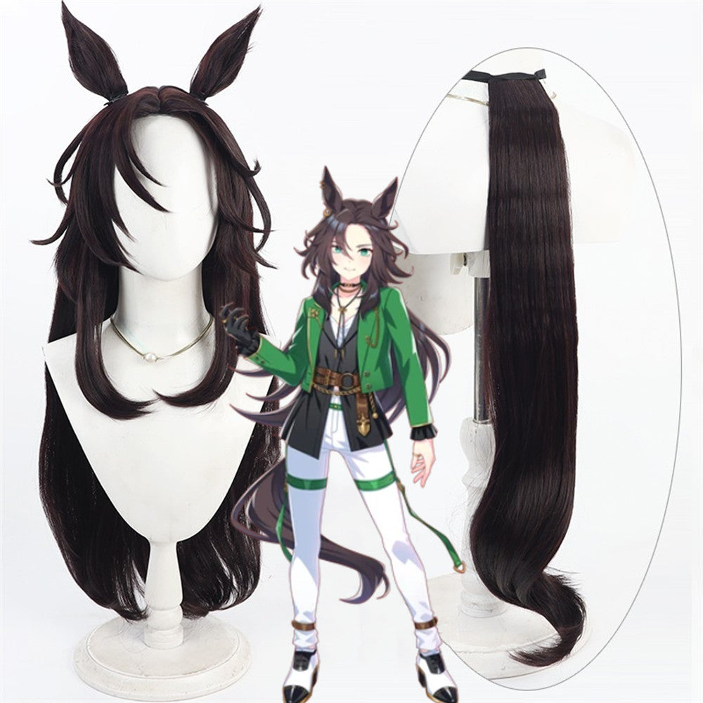 【In Stock】Game Umamusume:Pretty Derby Cosplay スピードシンボリ Speed Symboli Cosplay Wig With Ears and Tail