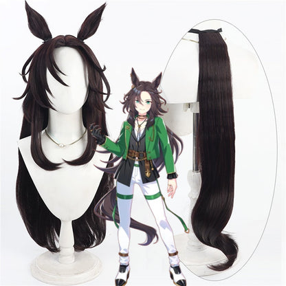 【In Stock】Game Umamusume:Pretty Derby Cosplay スピードシンボリ Speed Symboli Cosplay Wig With Ears and Tail