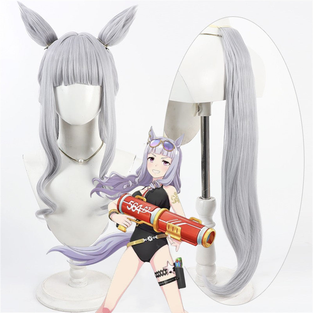 【In Stock】Game Umamusume:Pretty Derby Cosplay ゴールドシップ Swimsuit Style Gold Ship Cosplay Wig With Ears and Tail