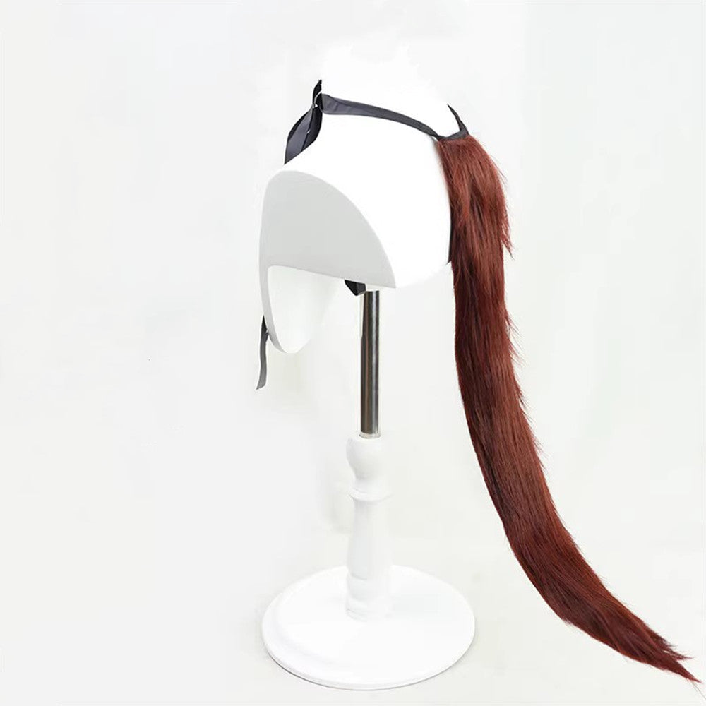【In Stock】Game Umamusume:Pretty Derby Cosplay ダイワスカーレット Daiwa Scarlet Christmas Cosplay Wig 120cm With Ears and Tail