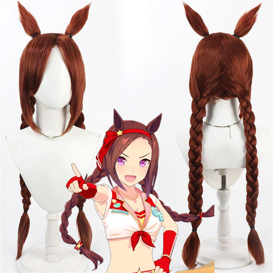 【In Stock】Game Umamusume:Pretty Derby Cosplay サクラバクシンオー Sakura Bakushin O (Sports Festival) Cosplay Wig With Ears and Tail