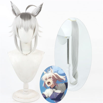【In Stock】Game Umamusume:Pretty Derby Cosplay Cinderella Gray (manga) Cosplay Wig With Ears and Tail