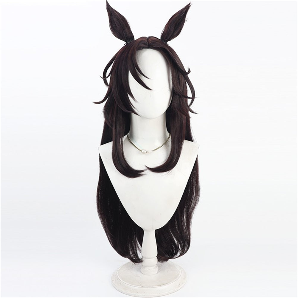 【In Stock】Game Umamusume:Pretty Derby Cosplay スピードシンボリ Speed Symboli Cosplay Wig With Ears and Tail