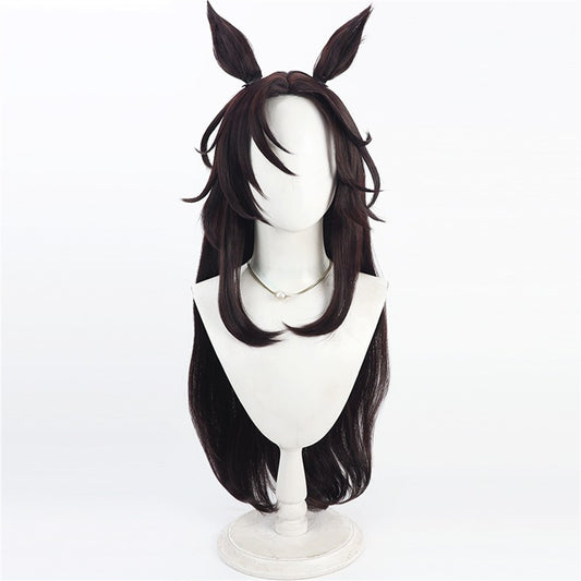 【In Stock】Game Umamusume:Pretty Derby Cosplay スピードシンボリ Speed Symboli Cosplay Wig With Ears and Tail