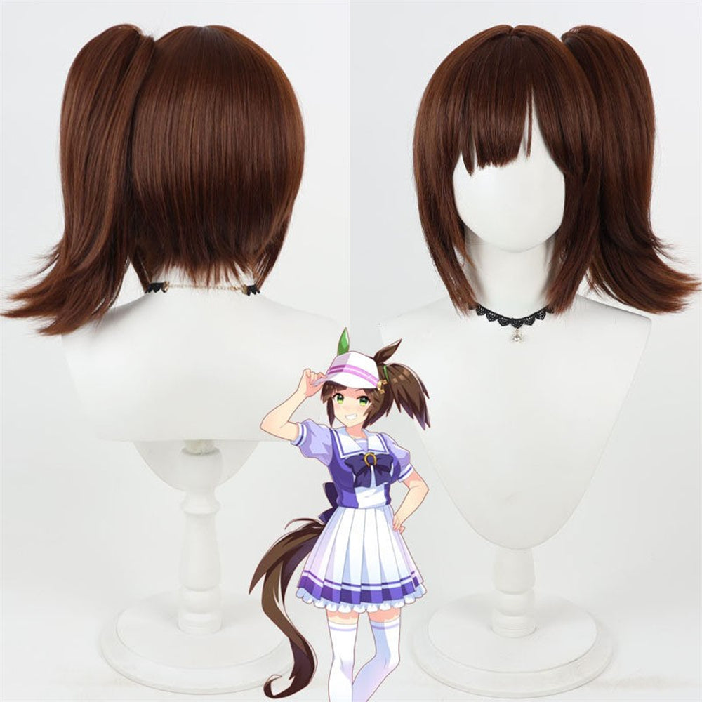 【In Stock】Game Umamusume:Pretty Derby Cosplay Ines Fujin Cosplay Wig With Ears and Tail