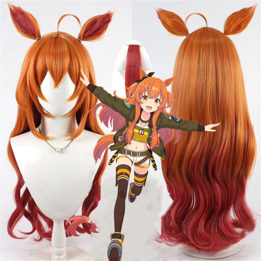 【In Stock】Game Umamusume:Pretty Derby Cosplay マヤノトップガン Mayano Top Gun Cosplay Wig With Ears and Tail