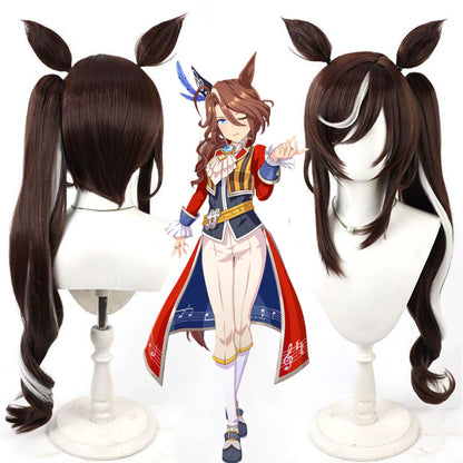 【In Stock】Game Umamusume:Pretty Derby Cosplay サウンズオブアース Sounds of Earth Cosplay Wig With Ears and Tail