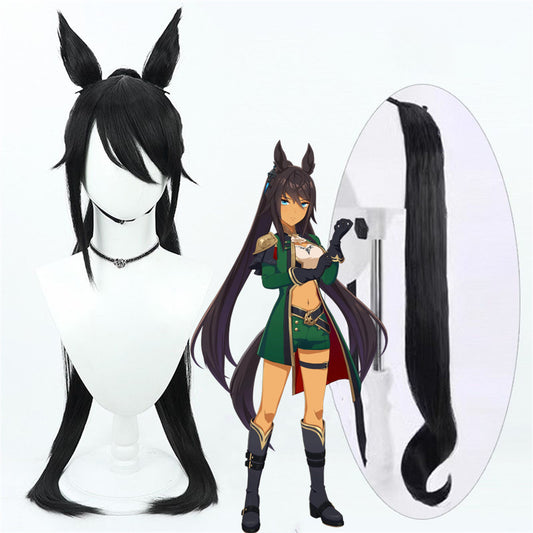 【In Stock】Game Umamusume:Pretty Derby Cosplay シンボリクリスエス Symboli Kris S Cosplay Wig With Ears and Tail