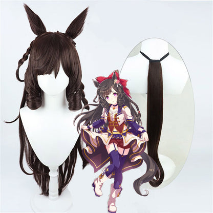 【In Stock】Game Umamusume:Pretty Derby Cosplay ダイイチルビー Daiichi Ruby Cosplay Wig With Ears and Tail
