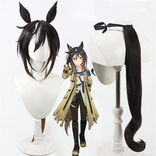 【In Stock】Game Umamusume:Pretty Derby Cosplay ステイゴールド Stay Gold Cosplay Wig With Ears and Tail