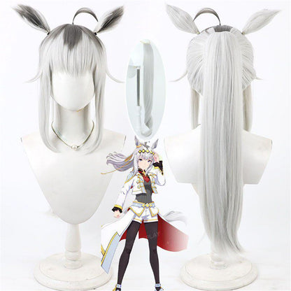 【In Stock】Game Umamusume:Pretty Derby Cosplay Oguri Cap Cosplay Wig Long Ponytail With Ears and Tail