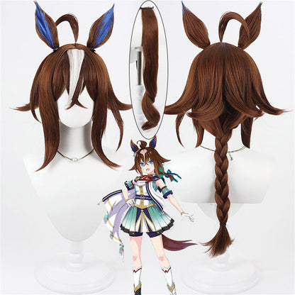 【In Stock】Game Umamusume:Pretty Derby Cosplay Epiphaneia Cosplay Wig With Ears and Tail