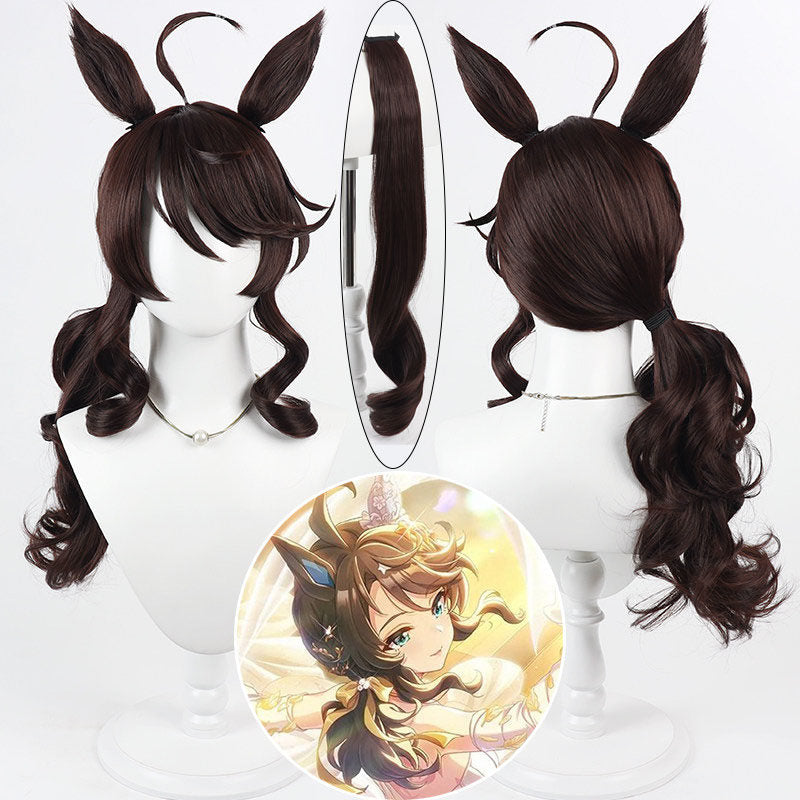 【In Stock】Game Umamusume:Pretty Derby Cosplay Wedding Daring Tact Cosplay Wig With Ears and Tail