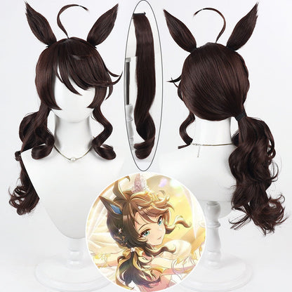 【In Stock】Game Umamusume:Pretty Derby Cosplay Wedding Daring Tact Cosplay Wig With Ears and Tail