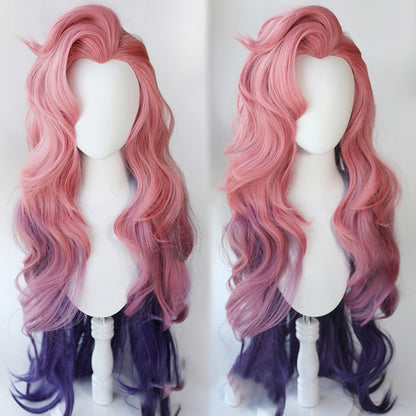 【In Stock】Game League of Legends Cosplay Gradient Color Fluffy Seraphine Cosplay Wig