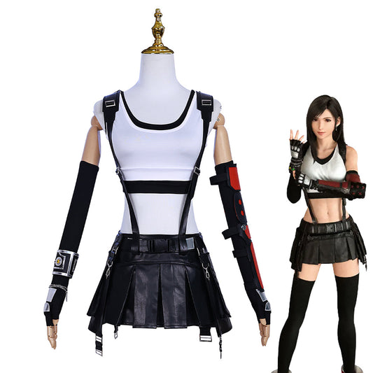 【In Stock】Game Final Fantasy VII Remake Cosplay Tifa Lockhart Cosplay Costume - Cosplay Costumes