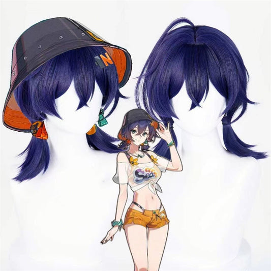 【In Stock】Game Zenless Zone Zero Cosplay Belle Sister Summer Sky Swimsuit Cosplay Wig