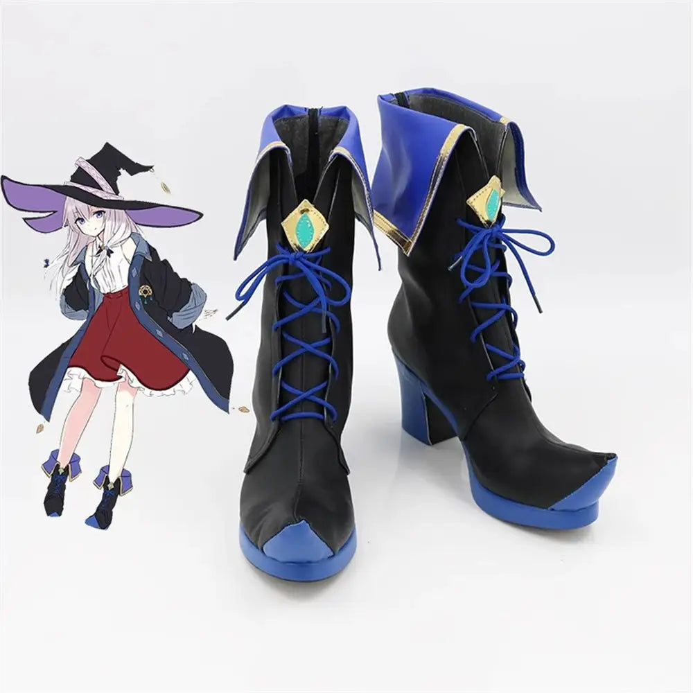 Anime Wandering Witch: The Journey of Elaina Cosplay Shoes - Blue Style / 35 - Cosplay Shoes Boots