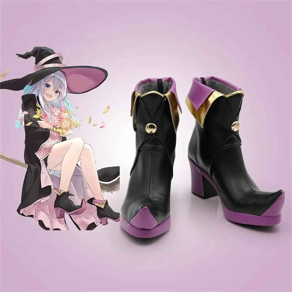Anime Wandering Witch: The Journey of Elaina Cosplay Shoes - Purple Style / 35 - Cosplay Shoes Boots