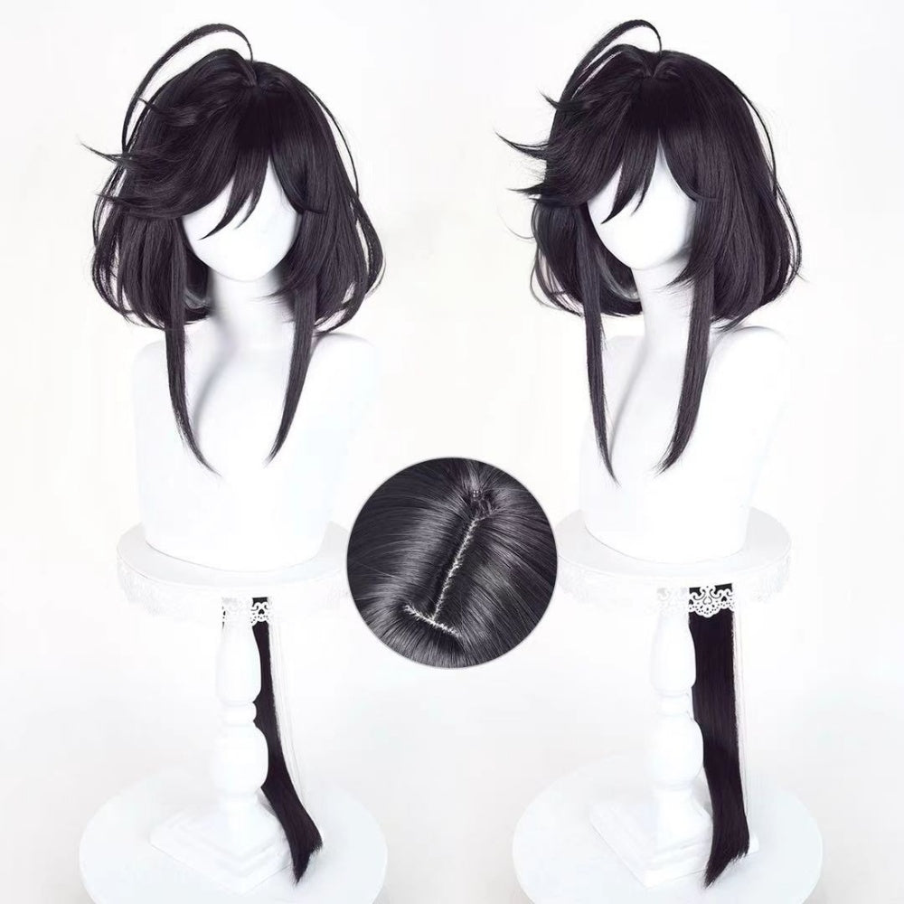 【In Stock】Anime The Ribbon Hero Cosplay Sapphire Knight Uniform Cosplay Wig Dark Style Hair
