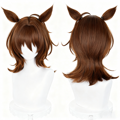 【In Stock】Game Umamusume:Pretty Derby Cosplay アグネスタキオン Agnes Tachyon Cosplay Wig With Ears and Tail