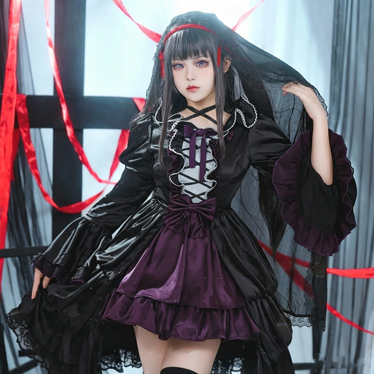 【In Stock】Anime Puella Magi Madoka Magica Cosplay Akemi HomuraCosplay Costume Premium Edition