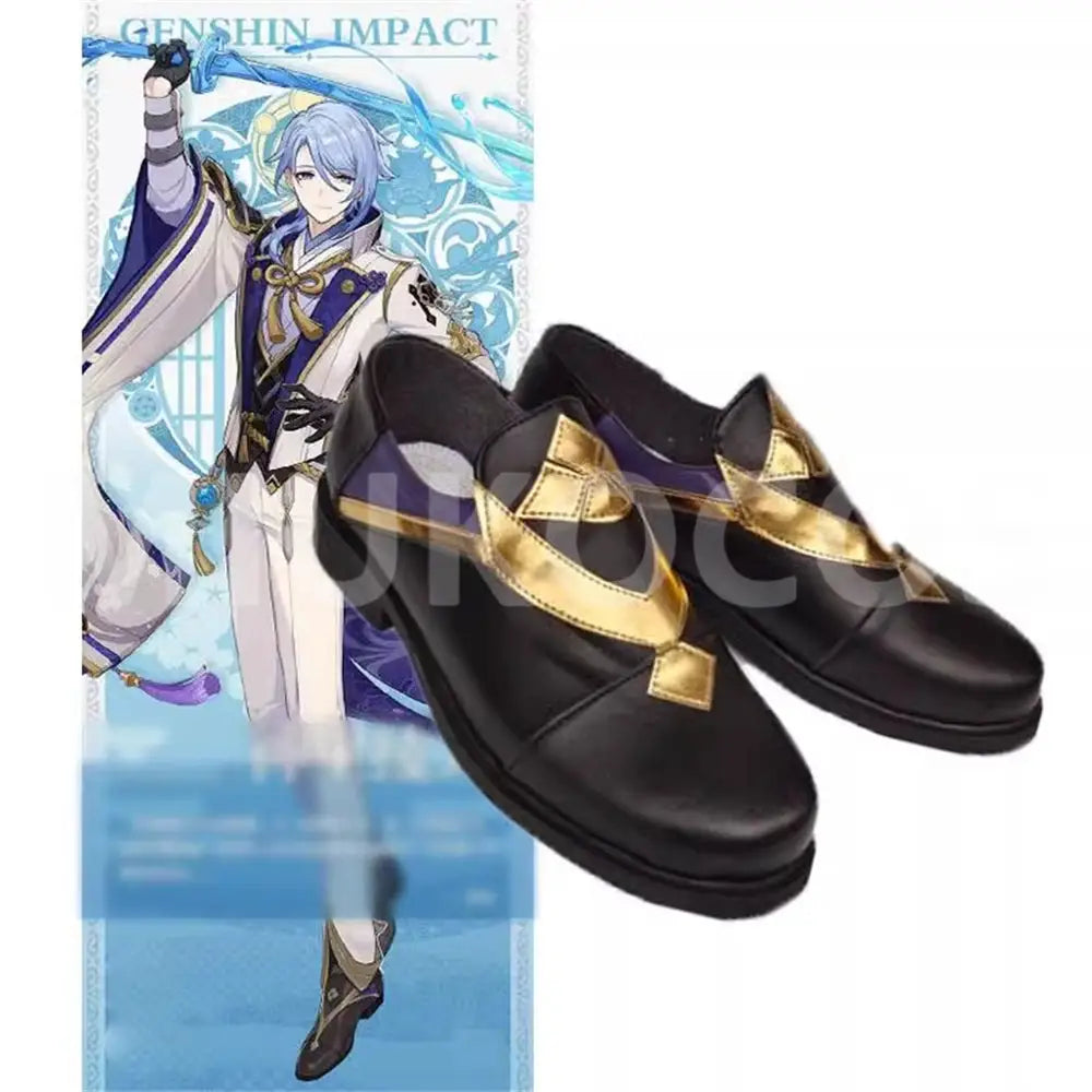 Game Genshin Impact Cosplay Kamisato Ayato Cosplay Shoes - Cosplay Shoes Boots