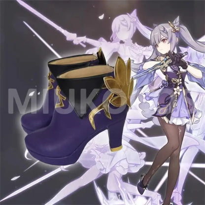 Game Genshin Impact Cosplay Keqing High Heels Cosplay Shoes - Cosplay Shoes Boots