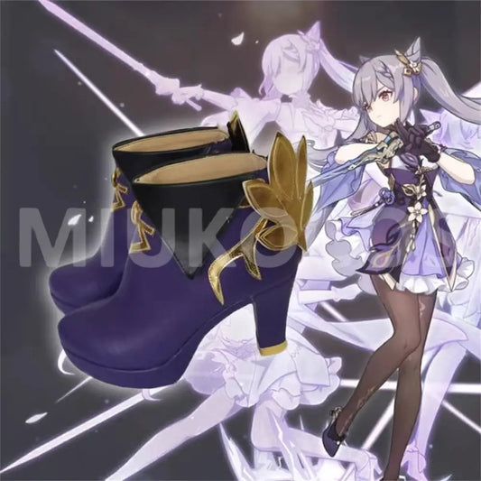 Game Genshin Impact Cosplay Keqing High Heels Cosplay Shoes - Cosplay Shoes Boots