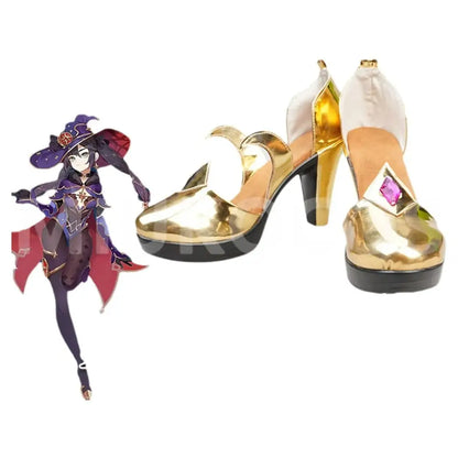 Game Genshin Impact Cosplay Mona Cosplay Shoes - Cosplay Shoes Boots