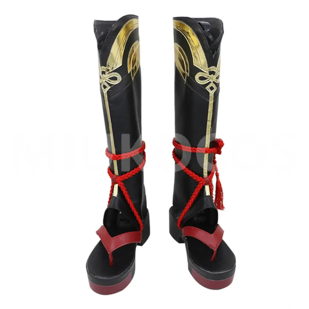 Game Genshin Impact Cosplay Shikanoin Heizou Cosplay Shoes Long Boots - Cosplay Shoes Boots