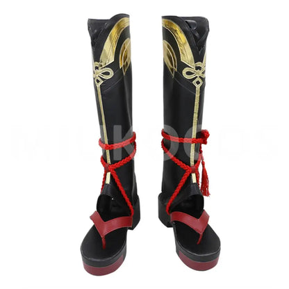 Game Genshin Impact Cosplay Shikanoin Heizou Cosplay Shoes Long Boots - Cosplay Shoes Boots