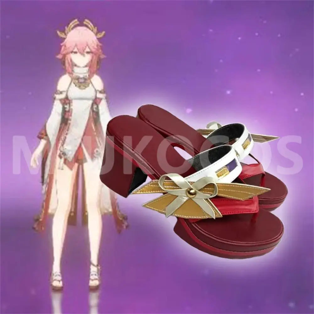 Game Genshin Impact Cosplay Yae Miko Cosplay Shoes - Cosplay Shoes Boots