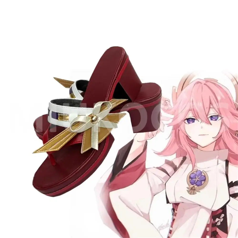 Game Genshin Impact Cosplay Yae Miko Cosplay Shoes - Cosplay Shoes Boots