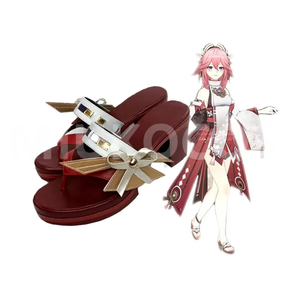 Game Genshin Impact Cosplay Yae Miko Cosplay Shoes - Cosplay Shoes Boots