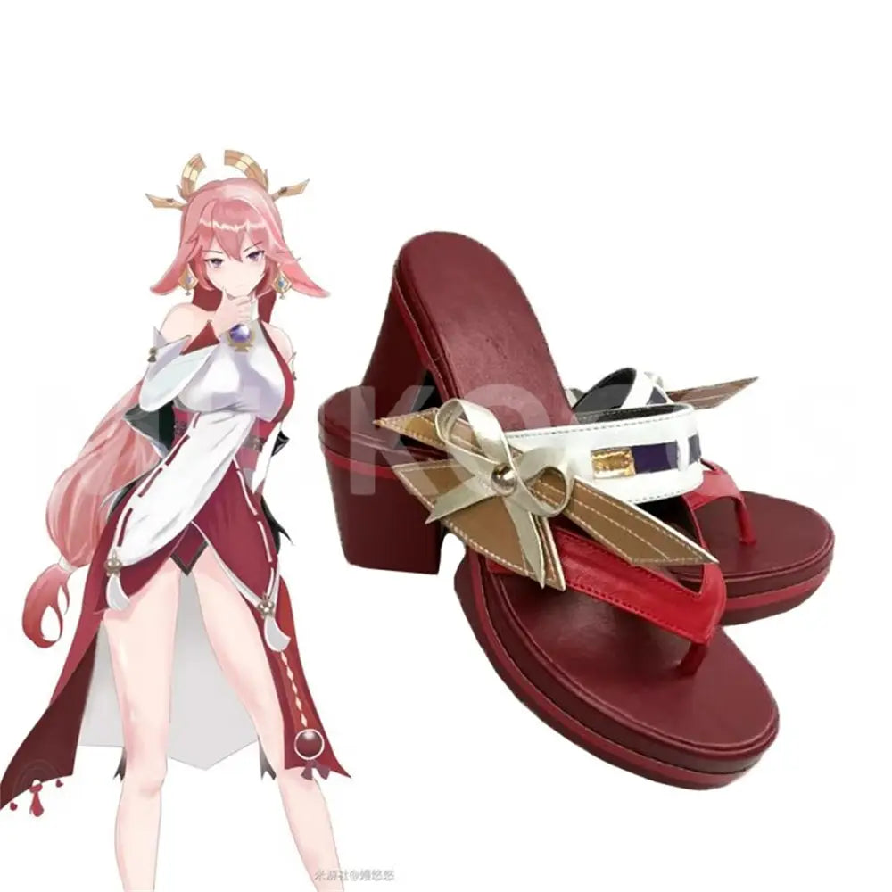 Game Genshin Impact Cosplay Yae Miko Cosplay Shoes - Cosplay Shoes Boots