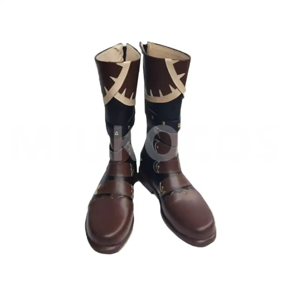 Game Genshin Impact Red Dead of Night Diluc Cosplay Long Boots Cosplay Shoes - Cosplay Shoes Boots