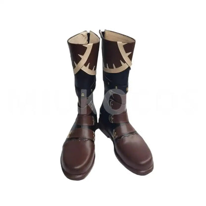 Game Genshin Impact Red Dead of Night Diluc Cosplay Long Boots Cosplay Shoes - Cosplay Shoes Boots