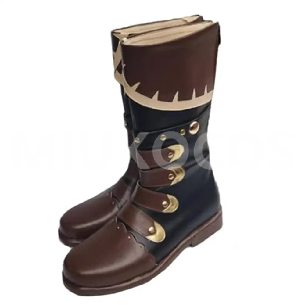 Game Genshin Impact Red Dead of Night Diluc Cosplay Long Boots Cosplay Shoes - Cosplay Shoes Boots