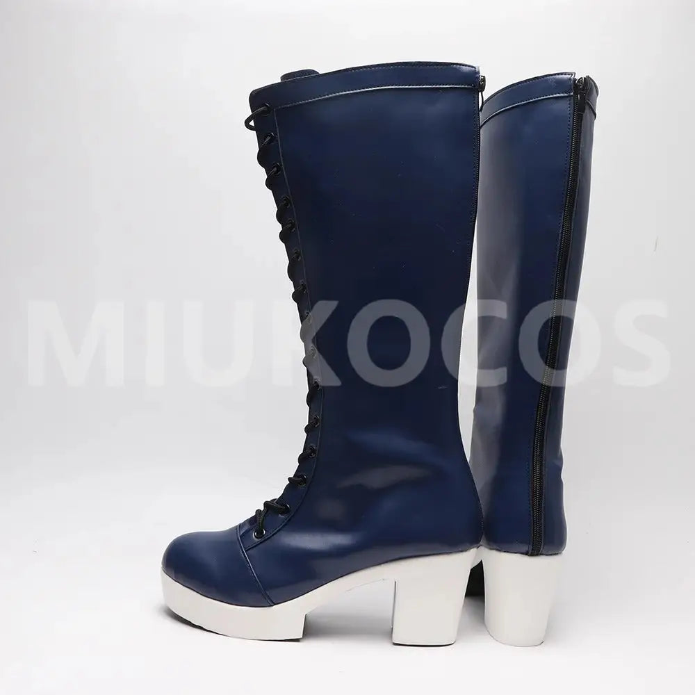 Game Goddess of Victory: Nikke Cosplay Diesel Blue Color Long Boots Cosplay Shoes - Cosplay Shoes Boots