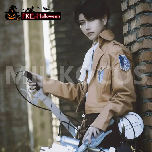 【In Stock】Anime Attack On Titan Cosplay Levi·Ackerman/Eren·Jaeger/Mikasa·Ackerman Cosplay Costume - Cosplay Costumes