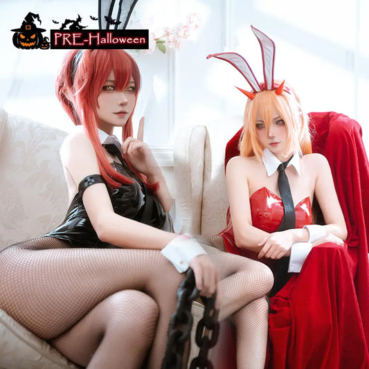【In Stock】Anime Chainsaw Man Cosplay Bunny Girl Makima/Power Cosplay Costume - Cosplay Costumes