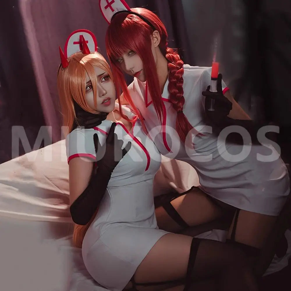 【In Stock】Anime Chainsaw Man Cosplay The Nurse Outfit Makima Cosplay Costume - Cosplay Costumes