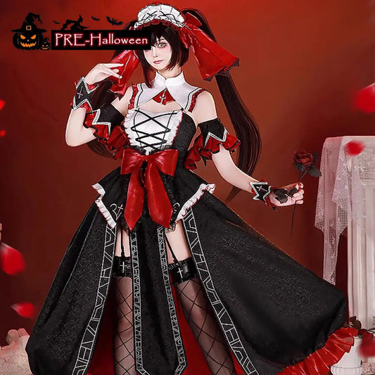 【In Stock】Anime Date A Live Cosplay Kurumi Tokisaki Cosplay Costume Premium Edition - Cosplay Costumes