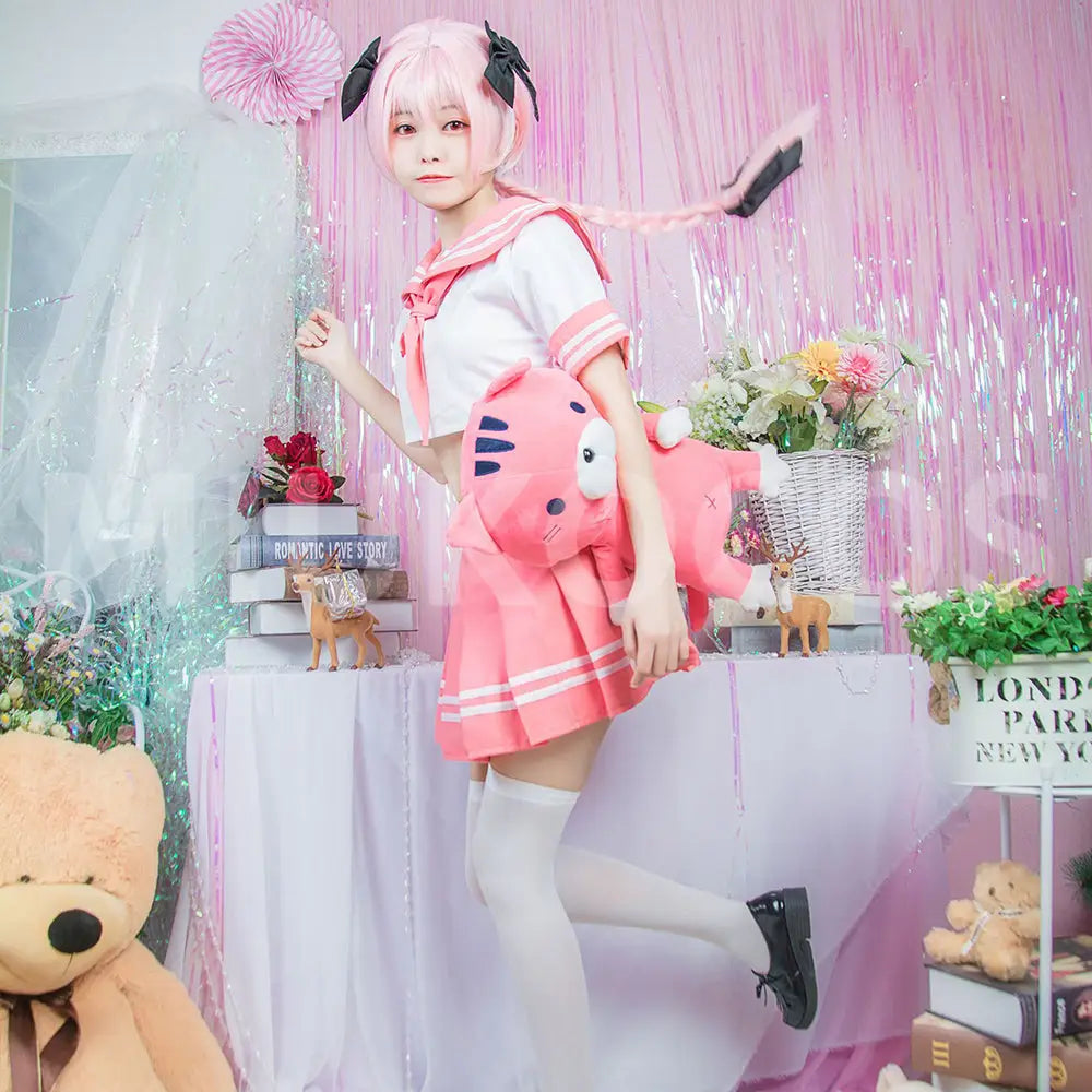 【In Stock】Anime Fate/Apocrypha Cosplay Astolfo JK Pink School Uniform Cosplay Costume - Cosplay Costumes