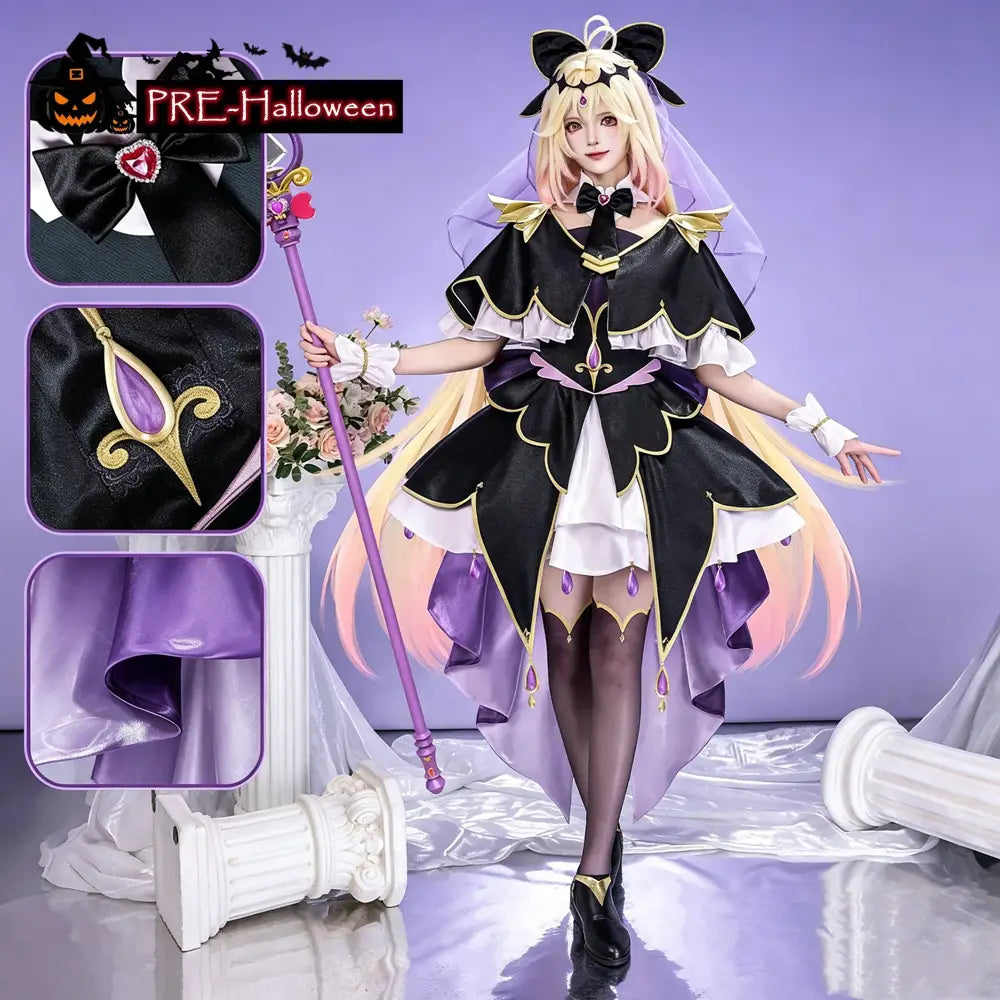 【In Stock】Anime Meitantei Pretty Cure! Cosplay Moria Luluka Cure Arcana Shadow キュアアルカナ・シャドウ Cosplay Costume Premium