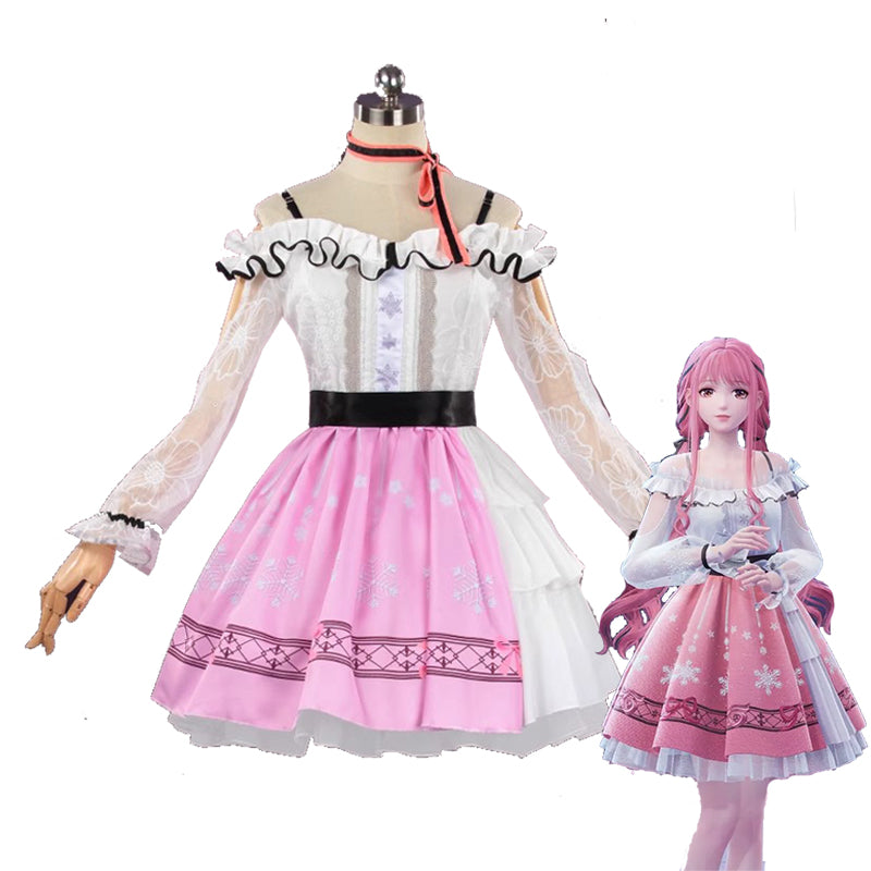 【In Stock】Game Infinity Nikki Cosplay Pink Dress Cosplay Costume